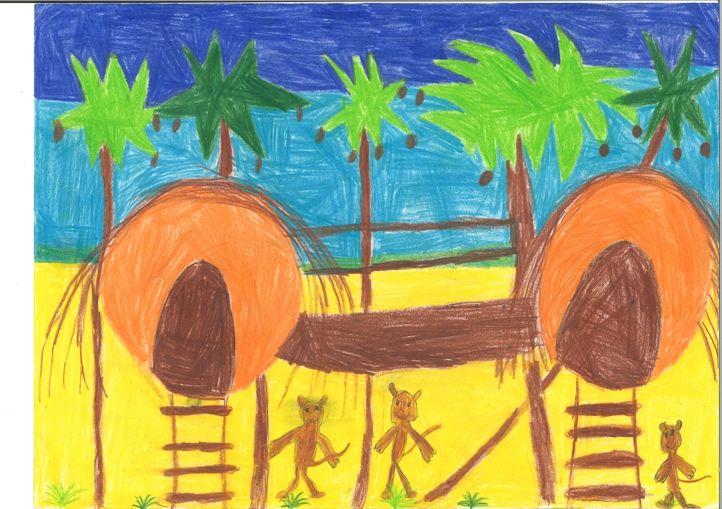 Mein Kokosnusshaus (mit Affen) am Strand